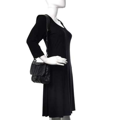 Chanel Calfskin Coco Pleats Messenger Flap Black 2 of 10