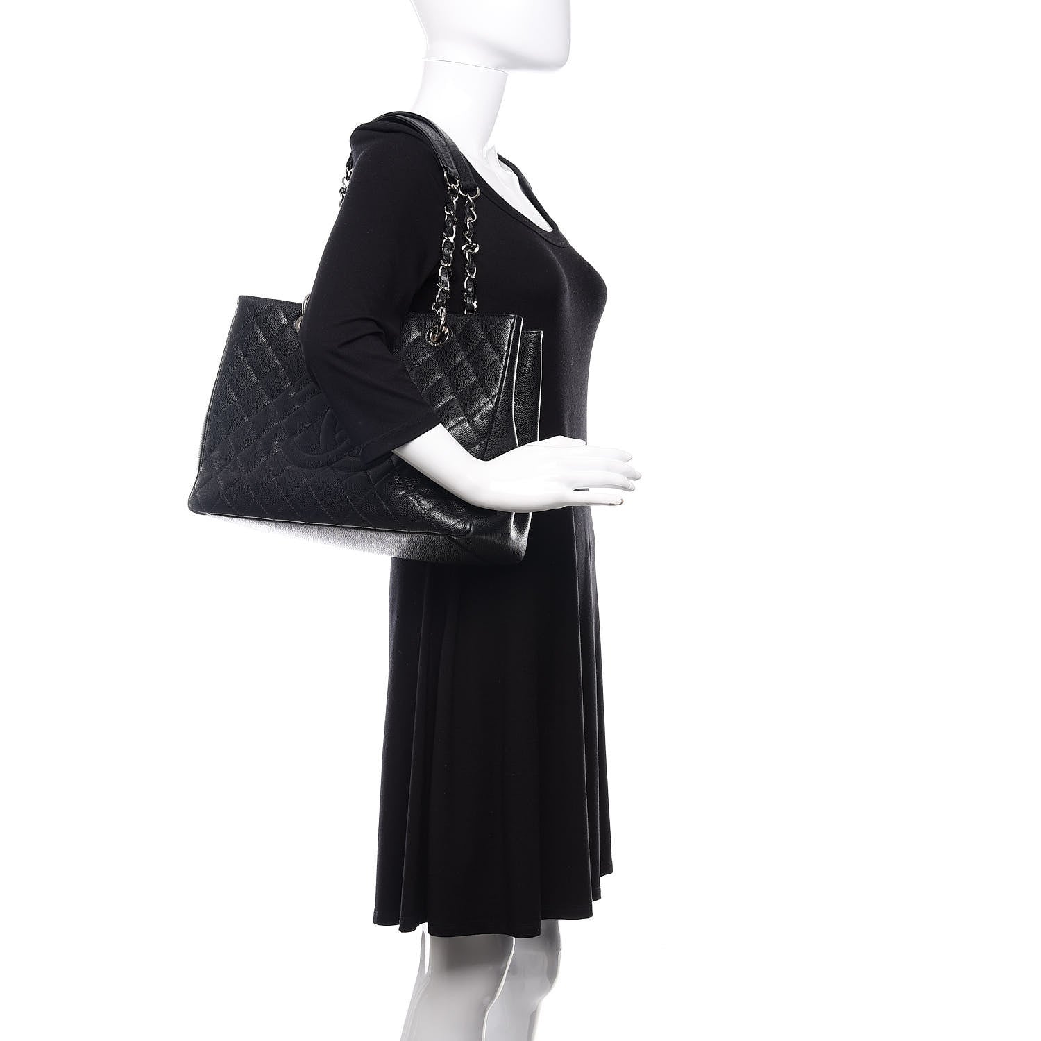 Chanel Caviar Quilted Grand Shopping Tote GST Black 2 of 12