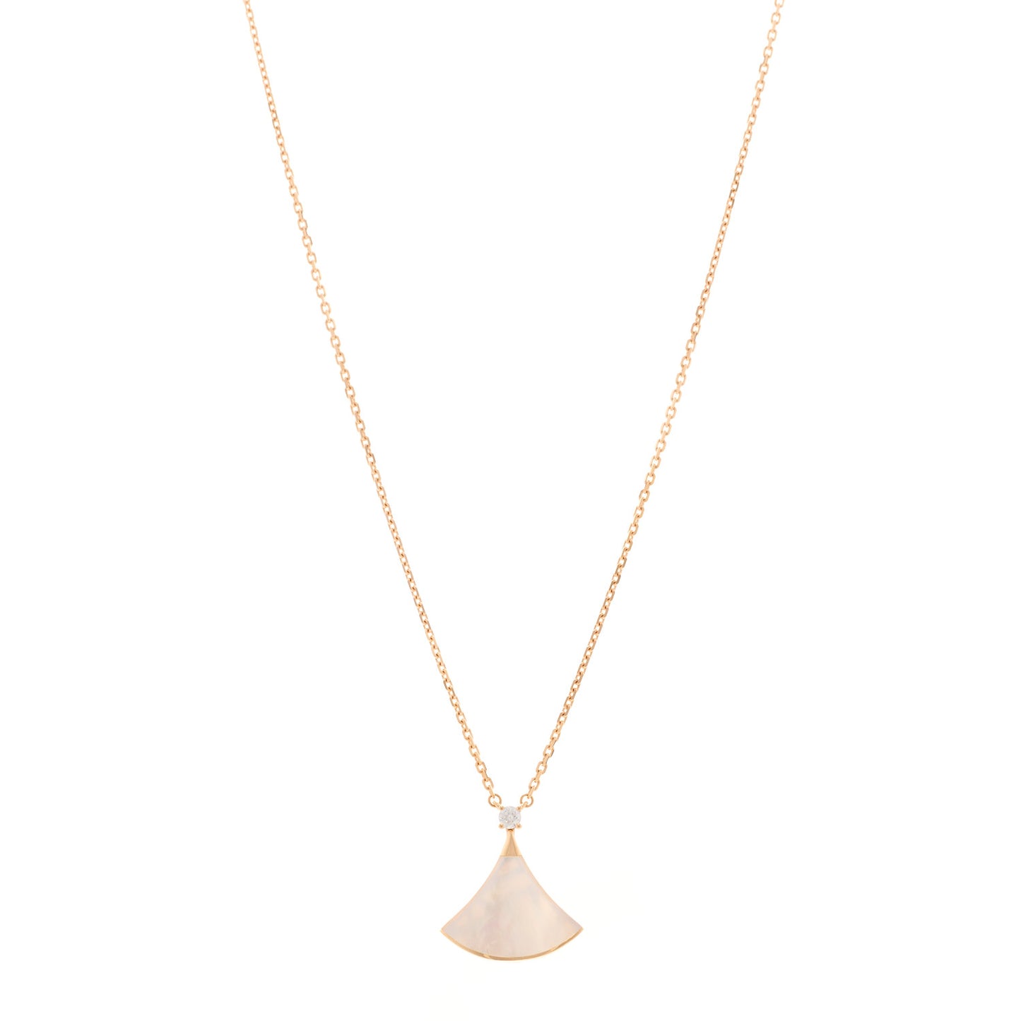 18K Rose Gold Diamond Mother of Pearl Divas' Dream Pendant Necklace