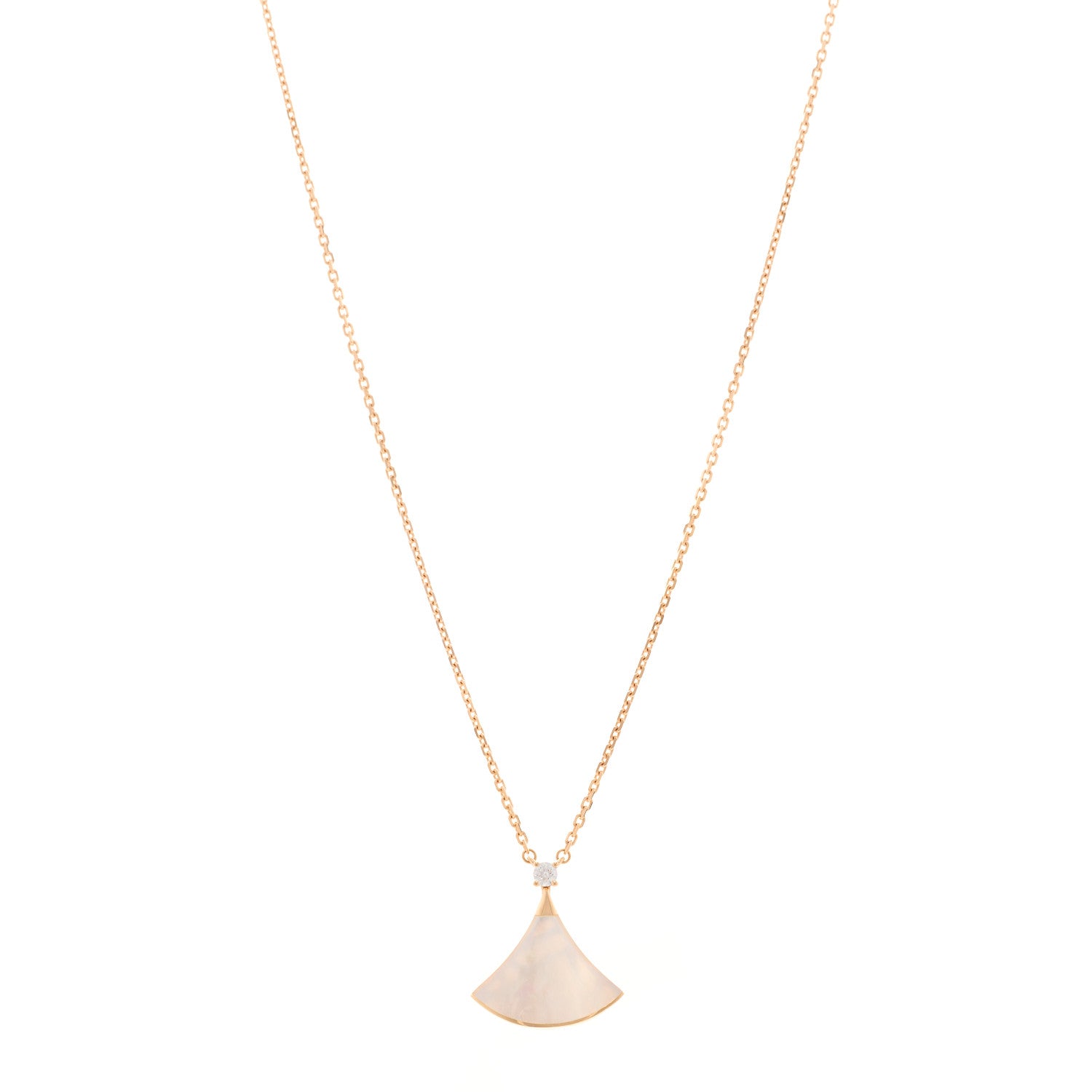 Bulgari 18K Rose Gold Diamond Mother of Pearl Divas' Dream Pendant Necklace 1 of 4