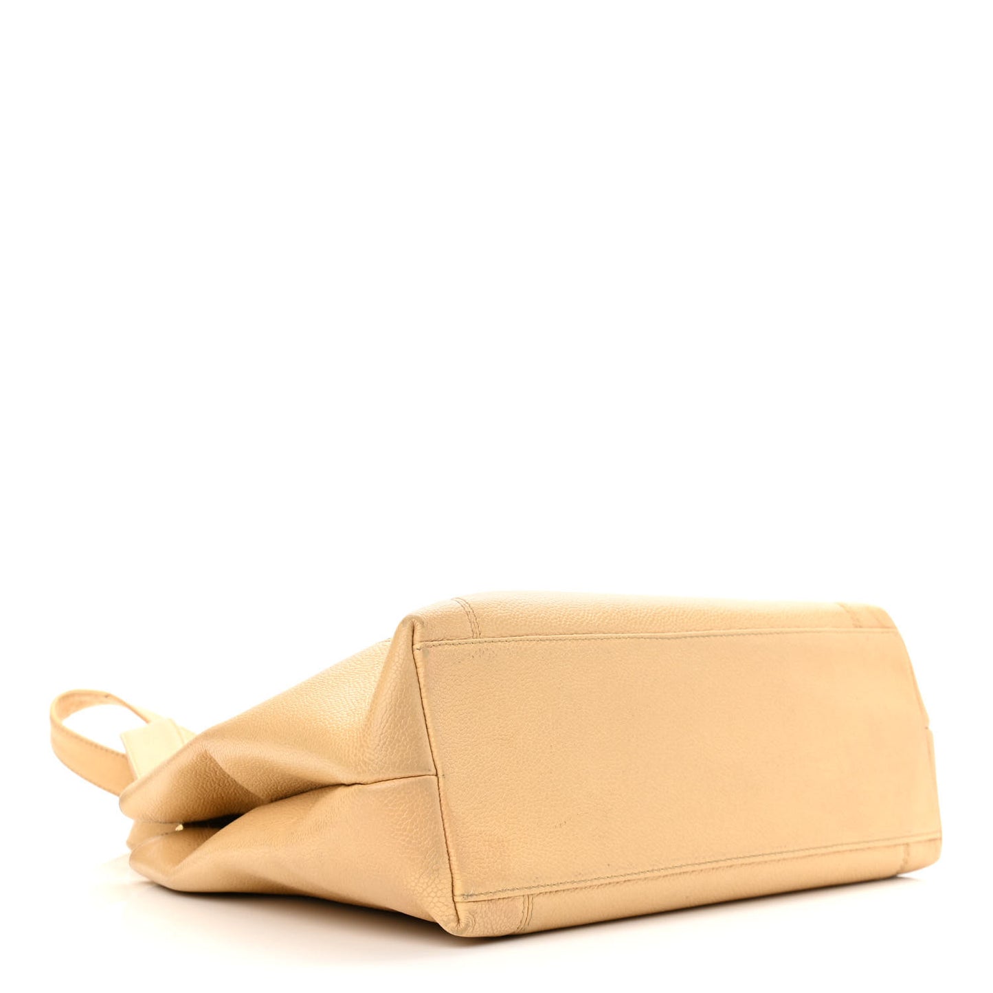 Caviar Logo Shoulder Bag Beige