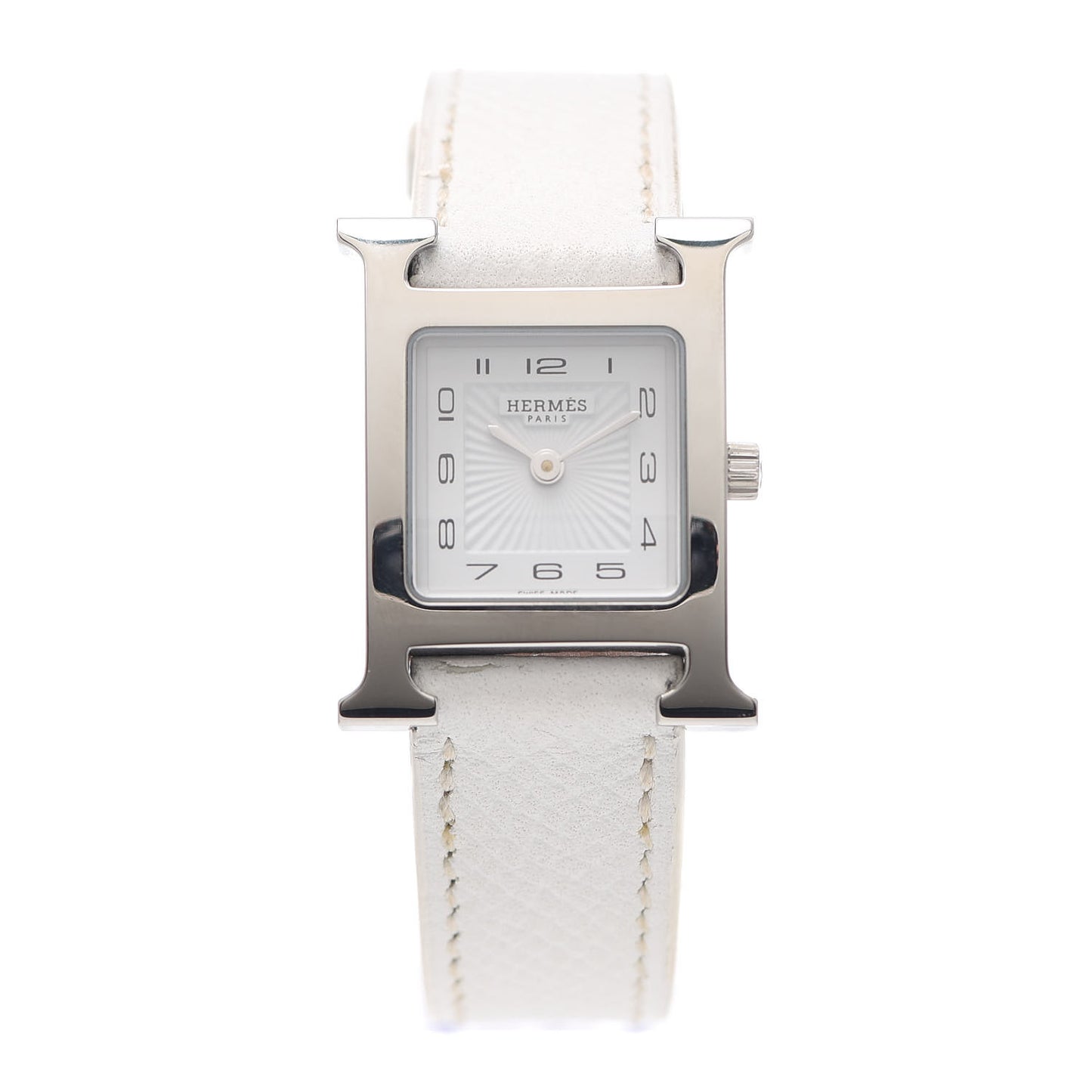 Stainless Steel Epsom 21mm Heure H Hour Quartz Watch Blanc