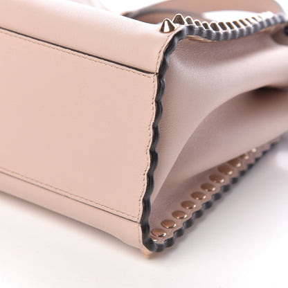 Fendi Vitello Seta Shiny Nappa Scalloped Studded Mini Peekaboo Iconic Satchel Soap 10 of 10