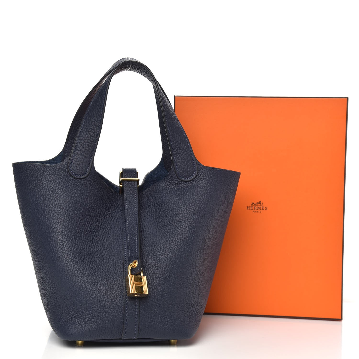 Hermes Taurillon Clemence Picotin Lock 18 PM Bleu Nuit 10 of 10