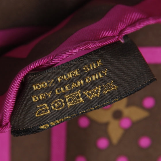 Louis Vuitton Silk Monogram Perforated Scarf Fuchsia 6 of 6