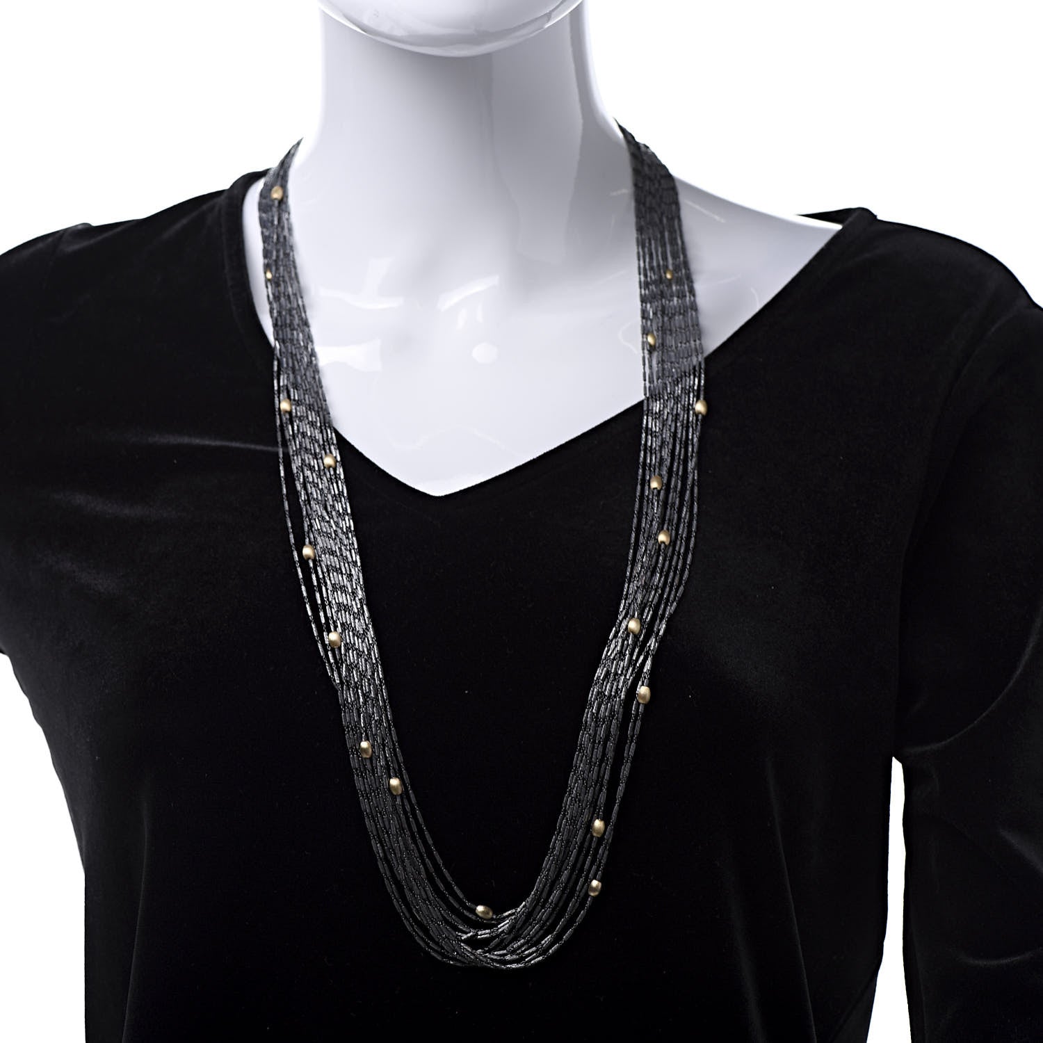 David Yurman Darkened Sterling Silver 18K Yellow Gold Multi Chain Necklace 2 of 5