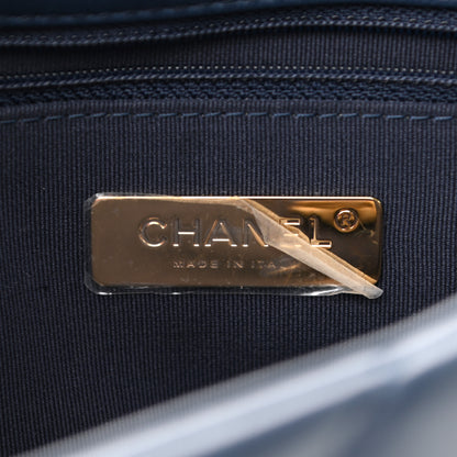 Chanel Goatskin Quilted Medium Chanel 19 Flap Navy Blue 6 of 10