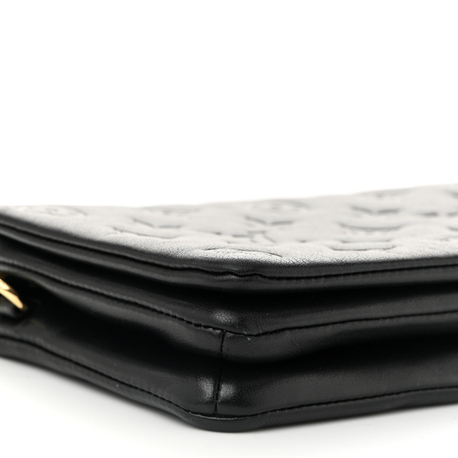 Louis Vuitton Lambskin Embossed Monogram Pochette Coussin Black 8 of 11
