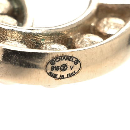 Chanel Crystal Pearl CC Earrings Gold 4 of 5