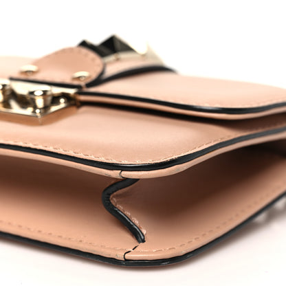 Valentino Garavani Vitello Mini Glam Lock Rockstud Flap Poudre 9 of 11