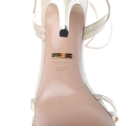 Gucci Vernice Crystal Sandals 37.5 Vintage White 7 of 9