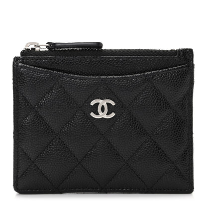Chanel Caviar Quilted CC Zip Card Holder Black 2 of 16
