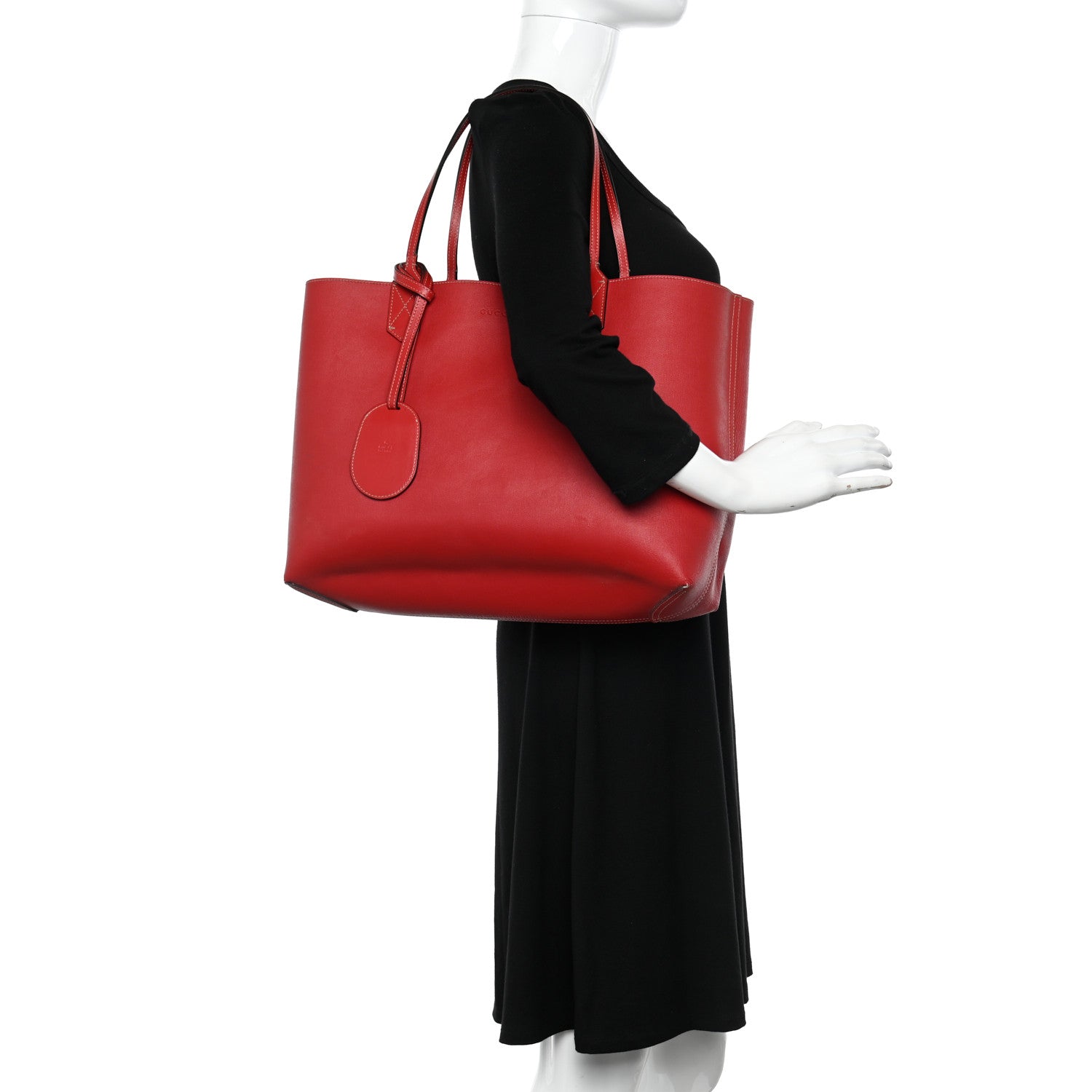 Gucci GG Supreme Monogram Large Reversible Tote Beige Red 2 of 16