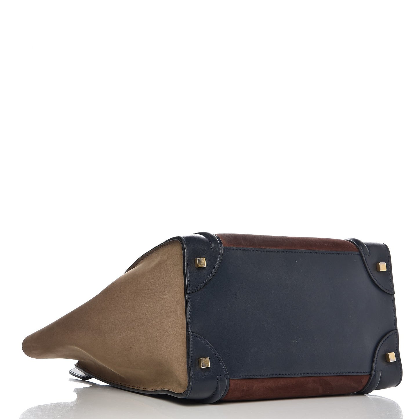 Nubuck Smooth Calfskin Mini Tri-Color Luggage Marron