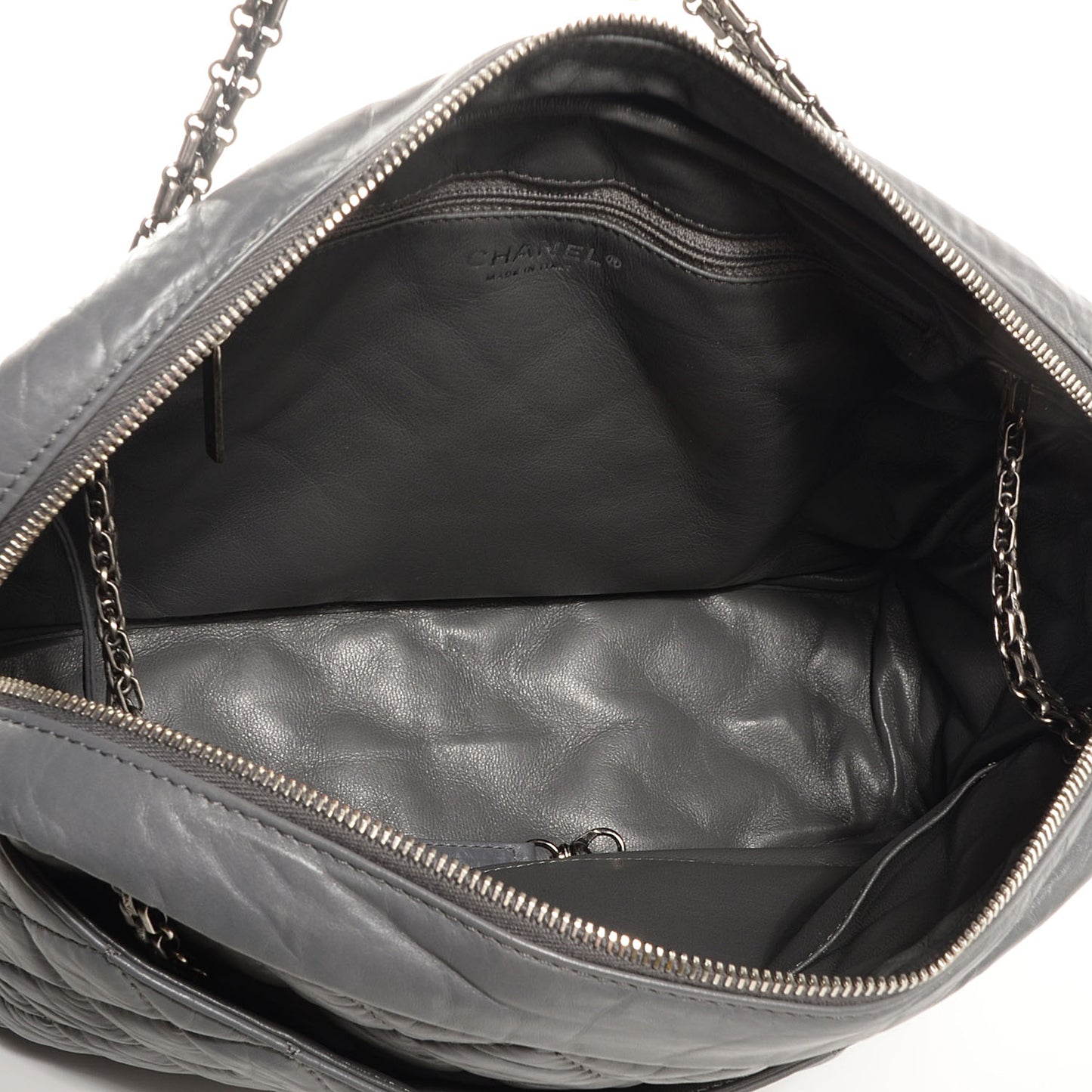 Aged Calfskin Quilted Large Reissue Camera Case Grey