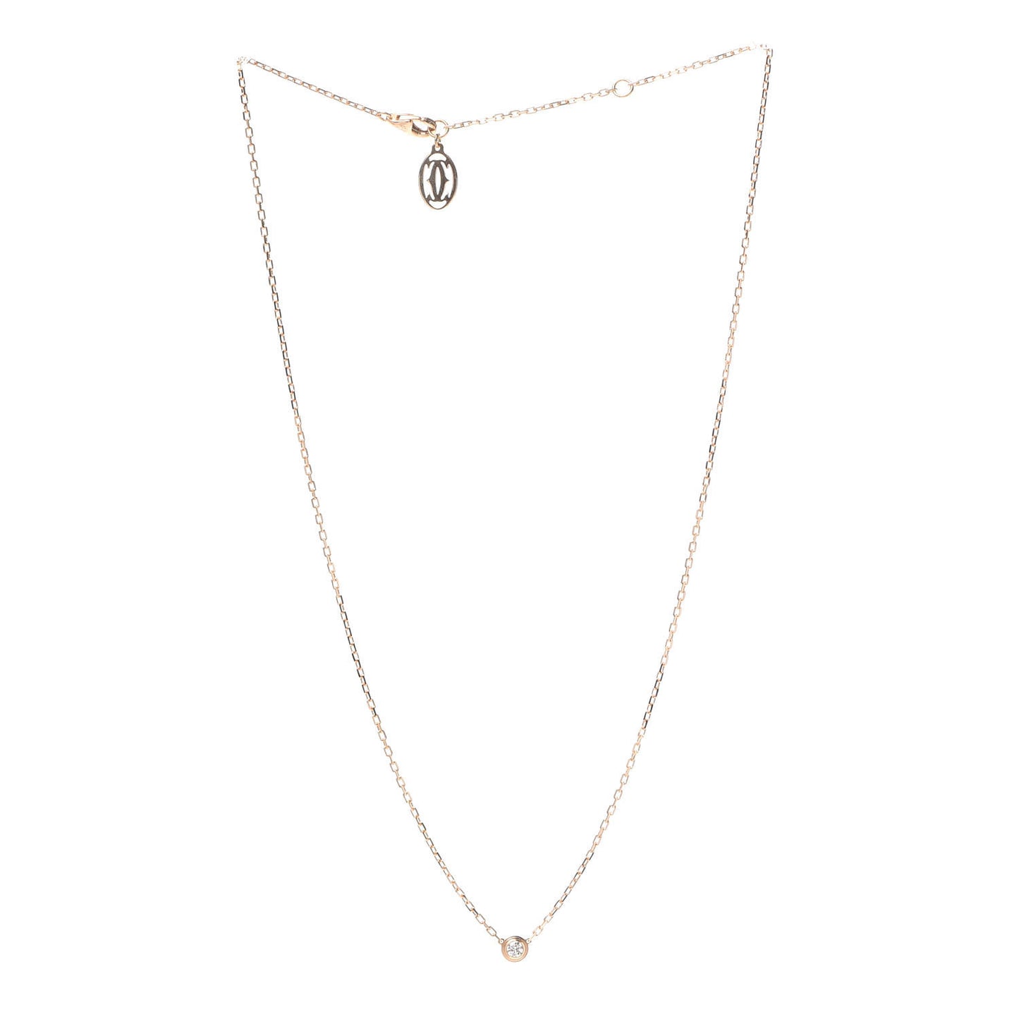 18K Pink Gold Diamond SM D'Amour Pendant Necklace
