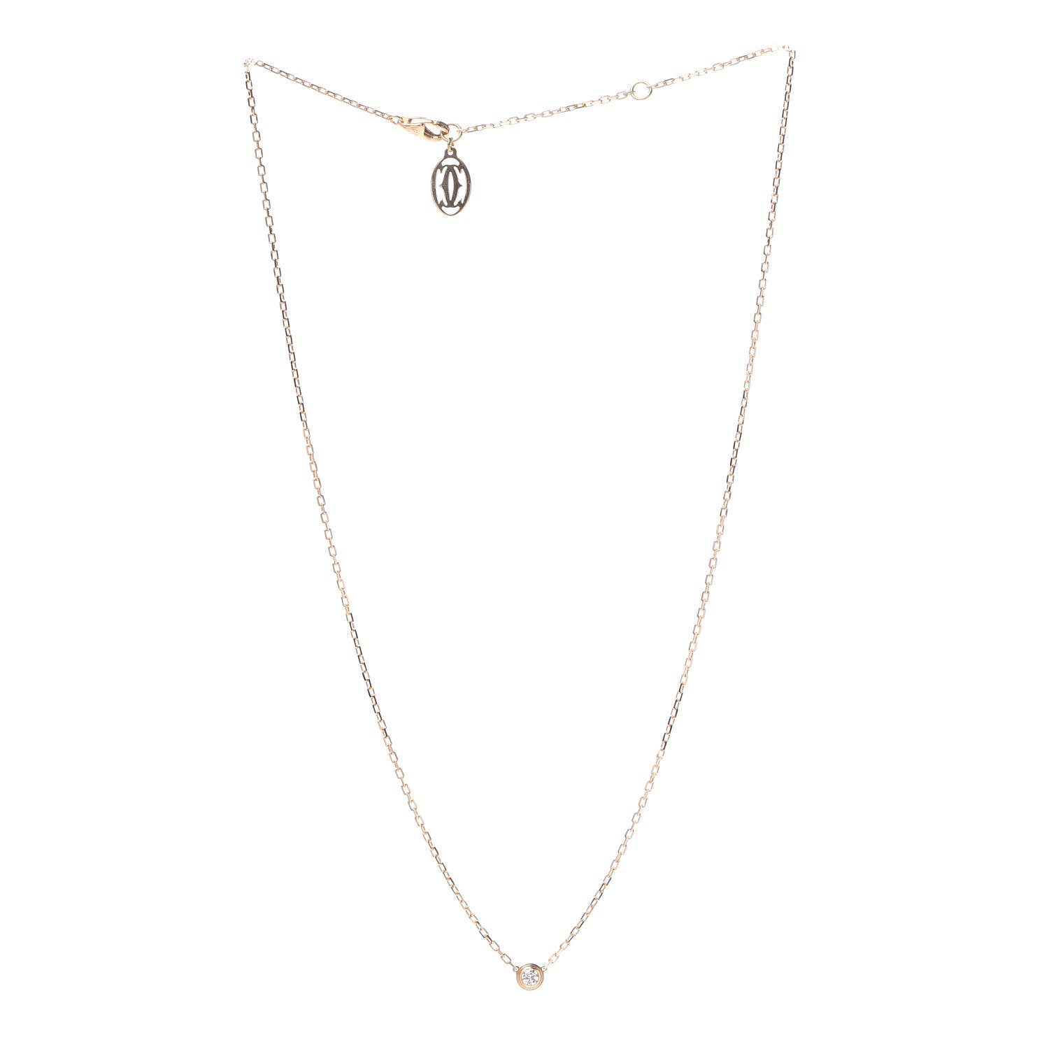 Cartier 18K Pink Gold Diamond SM D'Amour Pendant Necklace 3 of 7