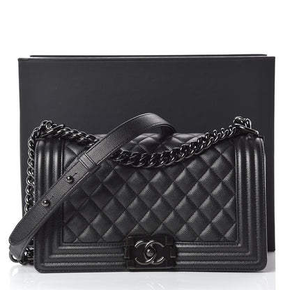 Chanel Caviar Quilted Medium Boy Flap So Black 10 of 10
