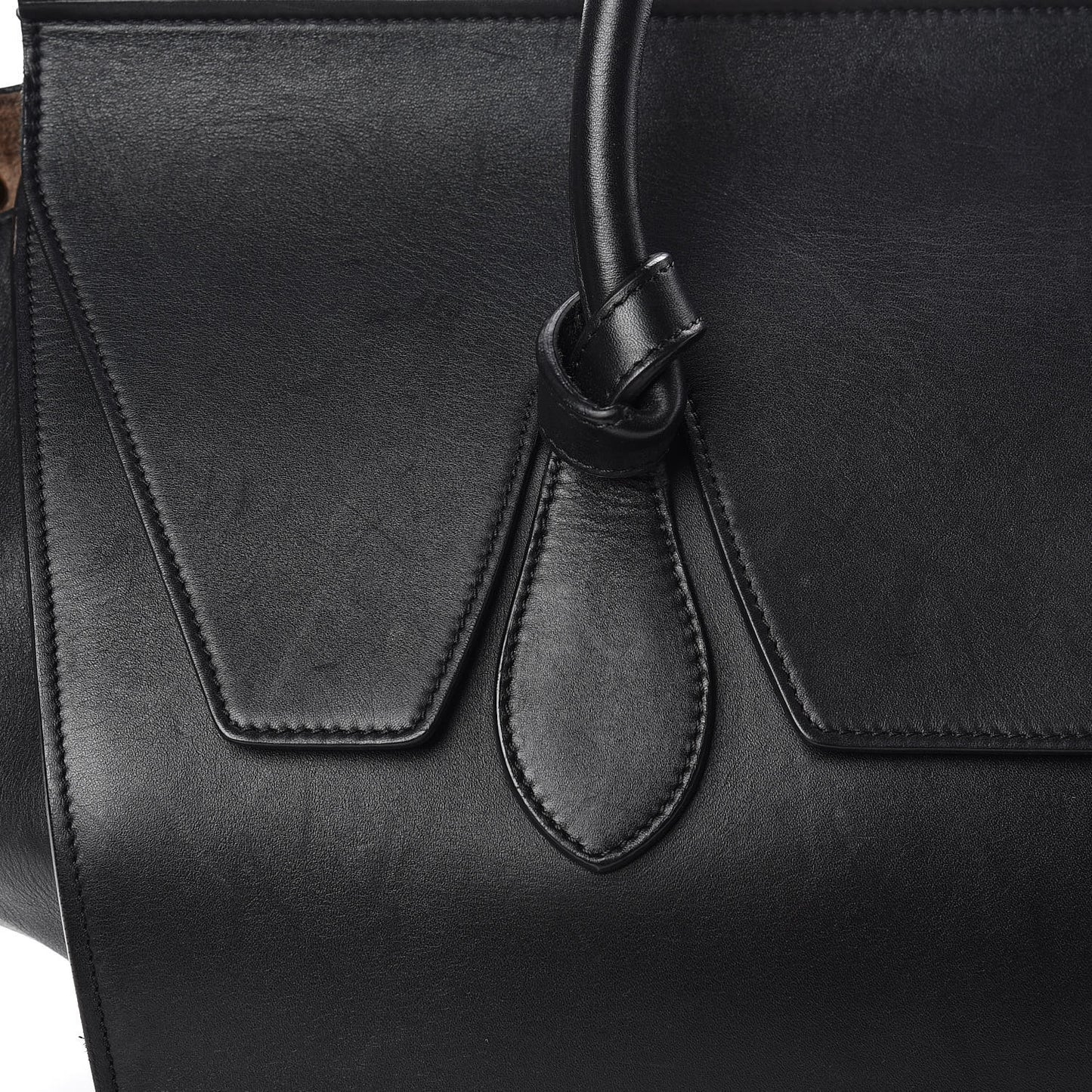 Smooth Calfskin Large Tie Knot Tote Black