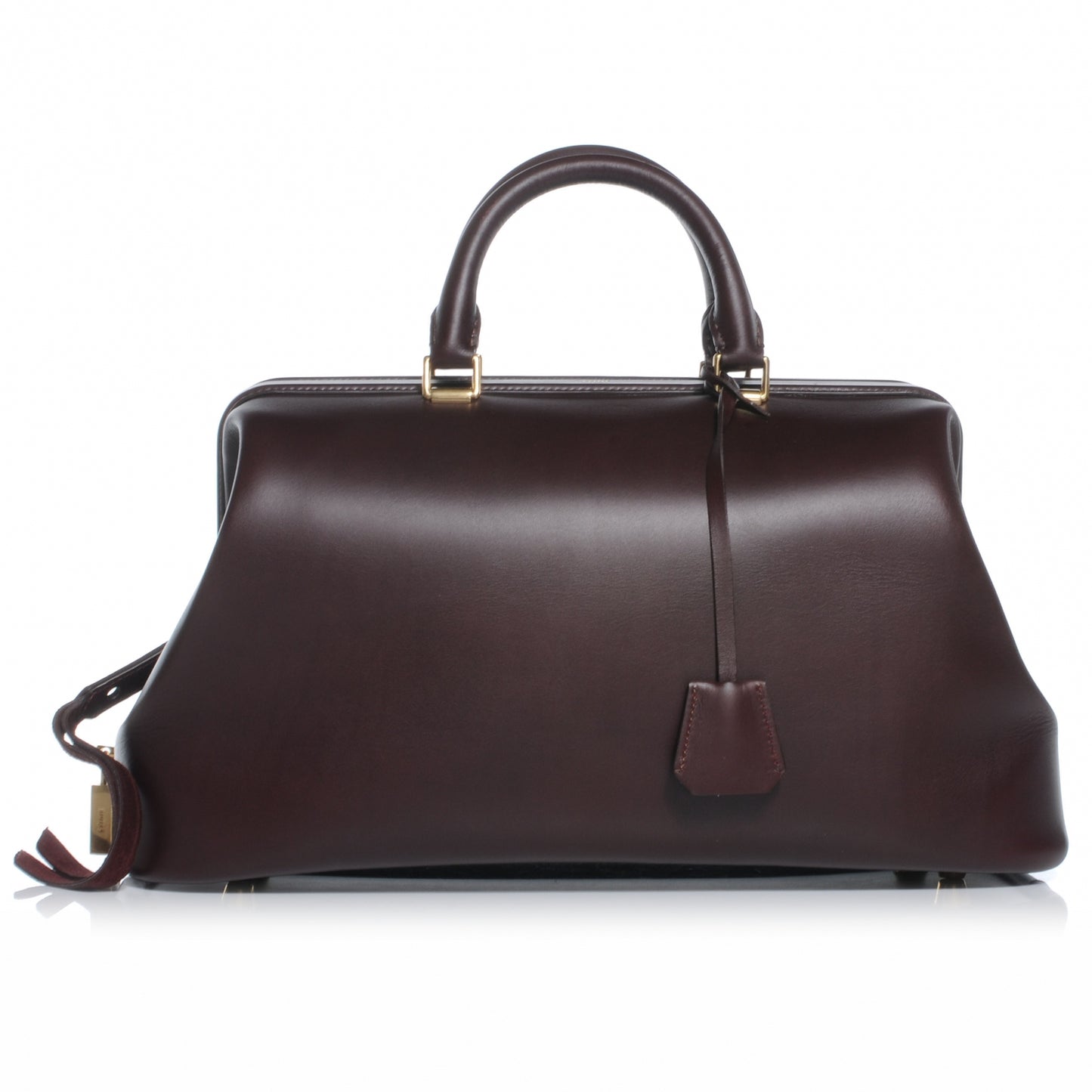 Leather Doctor Frame Bag Burgundy