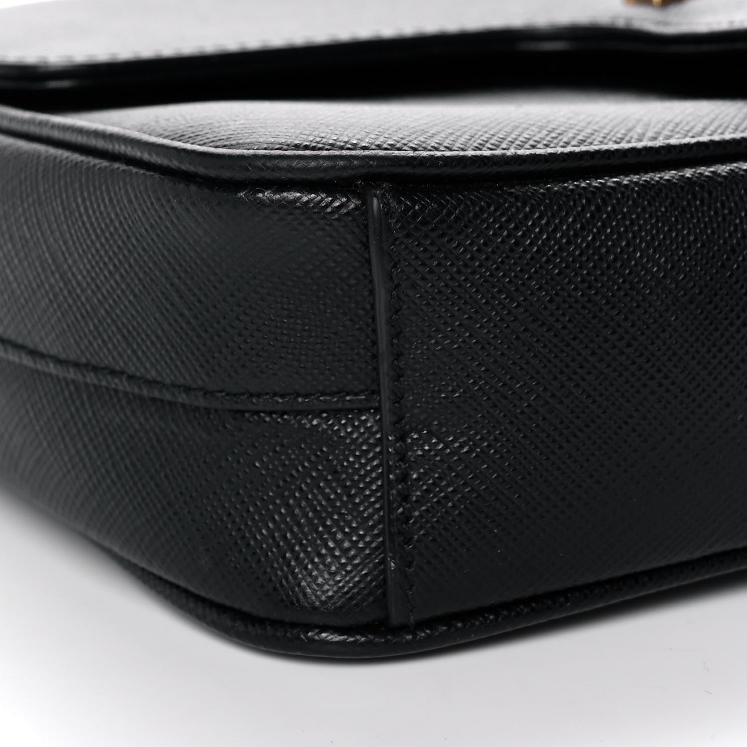 Prada Saffiano Flap Shoulder Bag Black 10 of 11