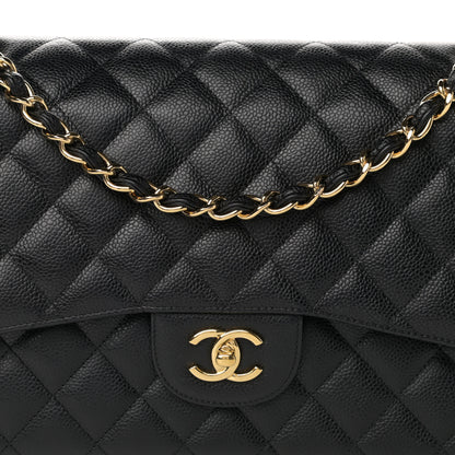 Chanel Caviar Quilted Jumbo Double Flap Black 7 of 13