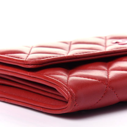 Chanel Lambskin Quilted Large Gusset Flap Wallet Red 8 of 11