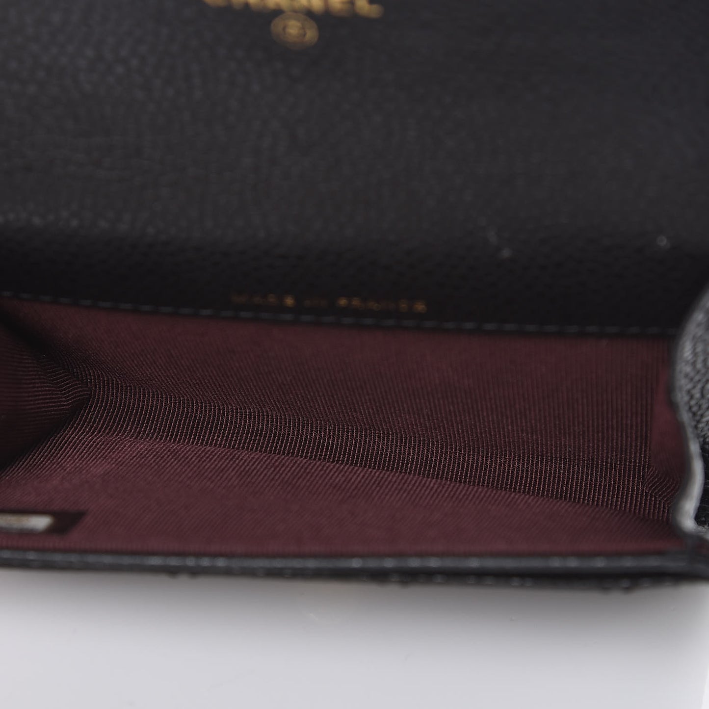 Caviar Quilted Flap Card Holder Black