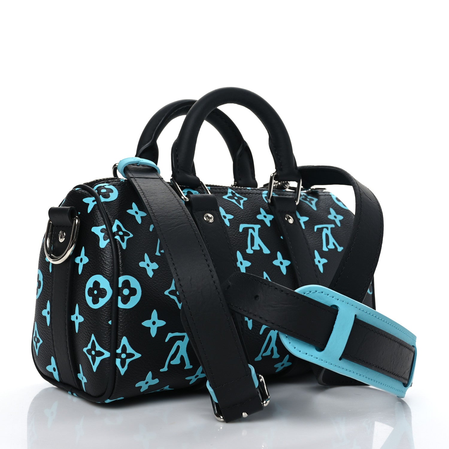 Louis Vuitton Monogram Playground Keepall Bandouliere 25 Black 3 of 8