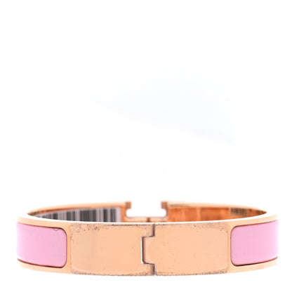 Hermes Enamel Narrow Clic Clac H Bracelet PM Rose Delirium 3 of 5