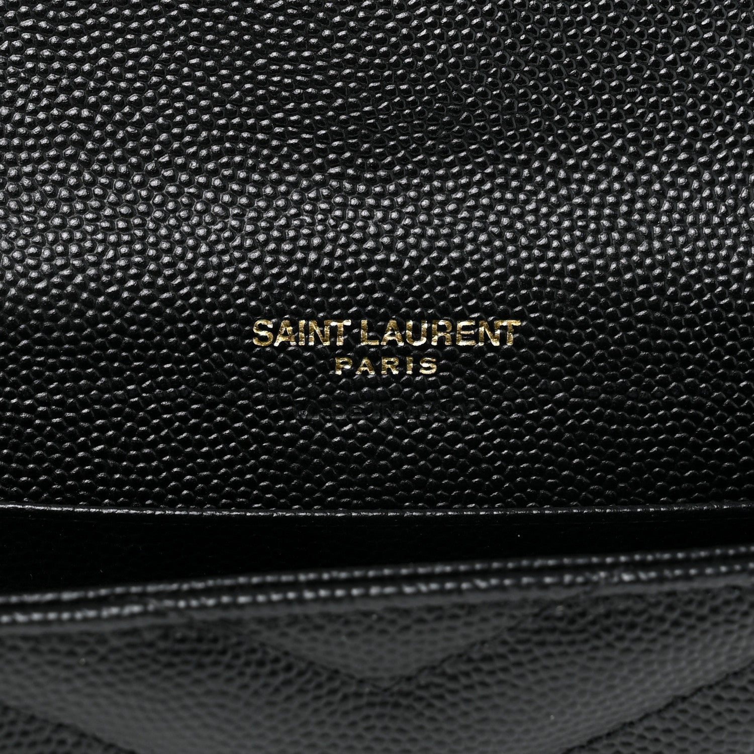 Saint Laurent Grain De Poudre Matelasse Chevron Small Monogram Envelope Wallet Black 6 of 7