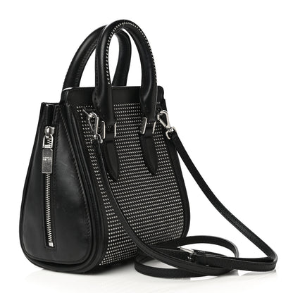 Alexander McQueen Calfskin Studded Mini Heroine Top Handle Bag Black 3 of 35