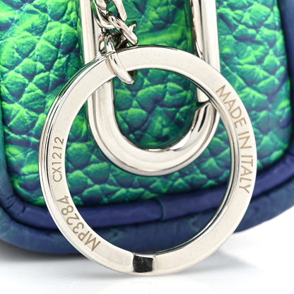 Louis Vuitton Taurillon Illusion Mini Keepall Earphones Pouch Bleu Vert 6 of 9