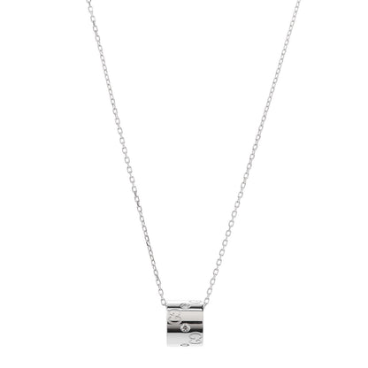 Gucci 18K White Gold Diamond Icon Twirl Pendant Necklace 1 of 5
