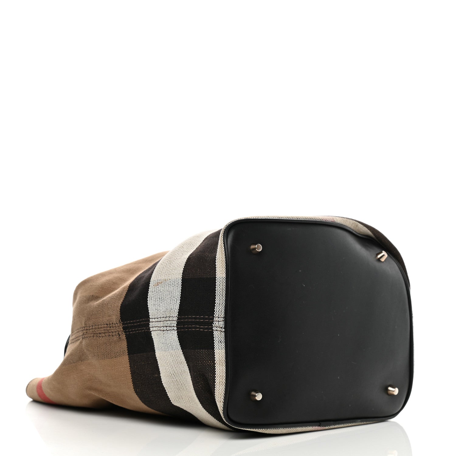 Burberry Canvas Mega Check Medium Ashby Hobo Saddle Black 5 of 19