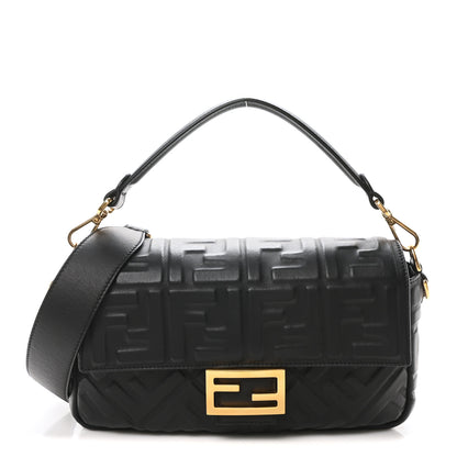 Fendi Nappa FF 1974 Embossed Baguette Black 1 of 9