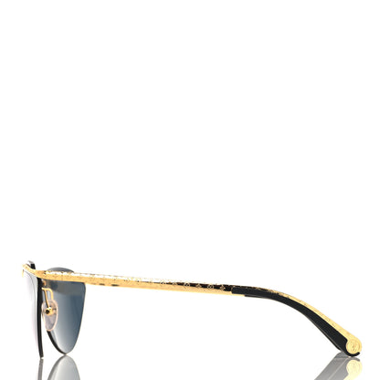 Louis Vuitton Metal LV Mirrored Cat Eye Sunglasses Z1039E Gold 3 of 7