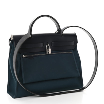 Hermes Vache Hunter Toile Herbag Zip 31 PM Deep Blue 4 of 12