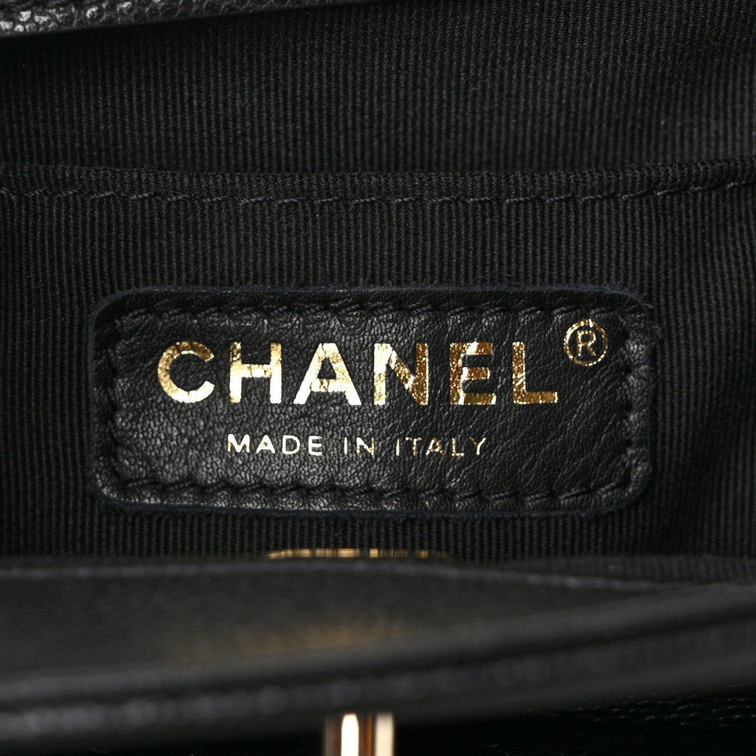 Chanel Shiny Caviar Quilted Small Pockets Drawstring Backpack Black 6 of 10
