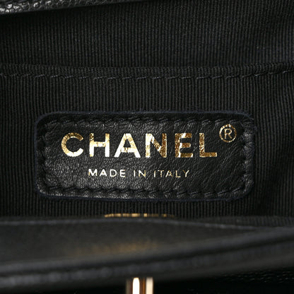 Chanel Shiny Caviar Quilted Small Pockets Drawstring Backpack Black 6 of 10