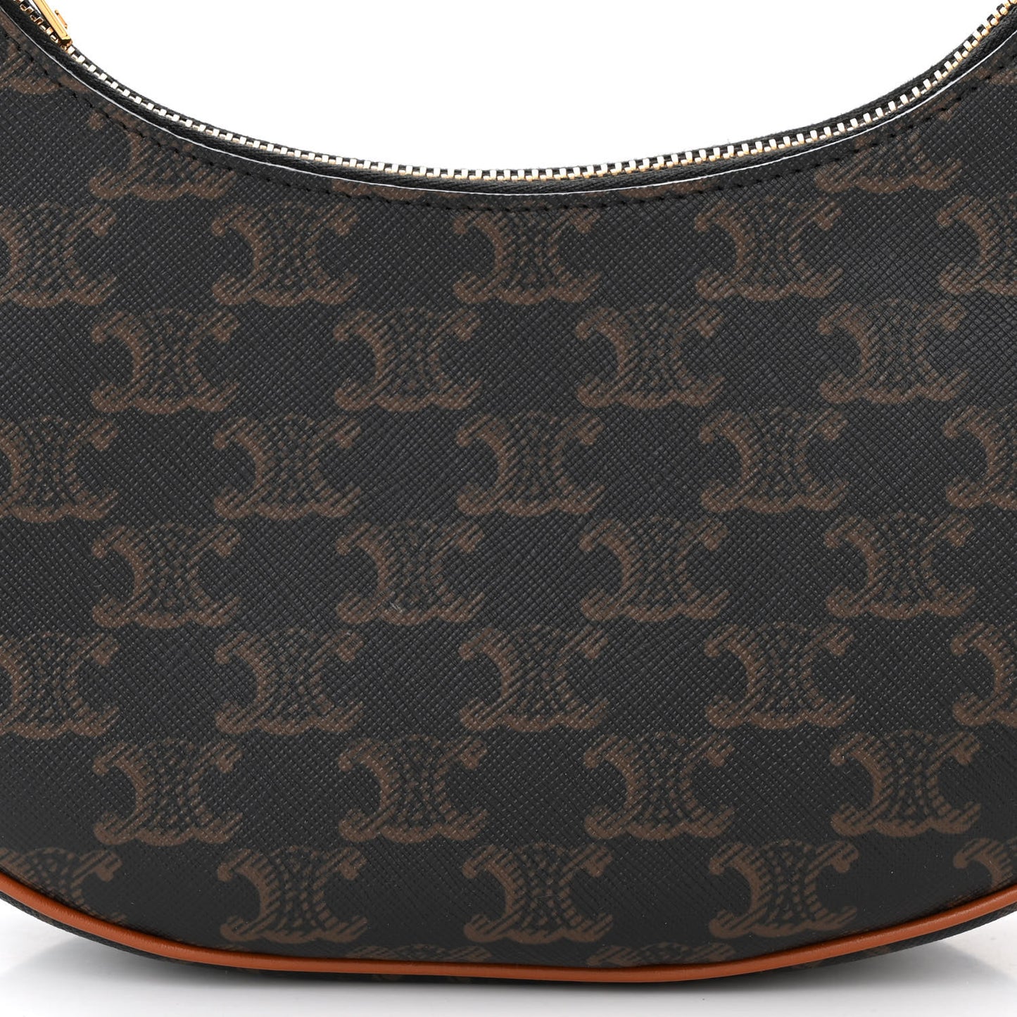 Triomphe Canvas Calfskin Ava Shoulder Bag Tan