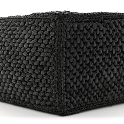 Loewe Raffia Small Paula's Ibiza Logo Tote Black White 9 of 10