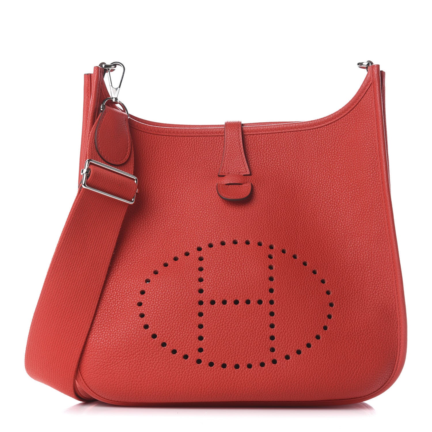 Hermes Taurillon Clemence Evelyne III PM Rouge De Coeur 1 of 9