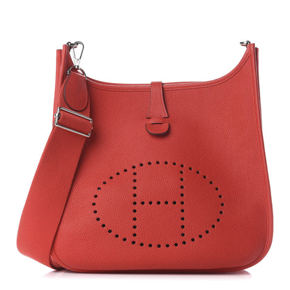 Hermes Taurillon Clemence Evelyne III PM Rouge De Coeur 1 of 9