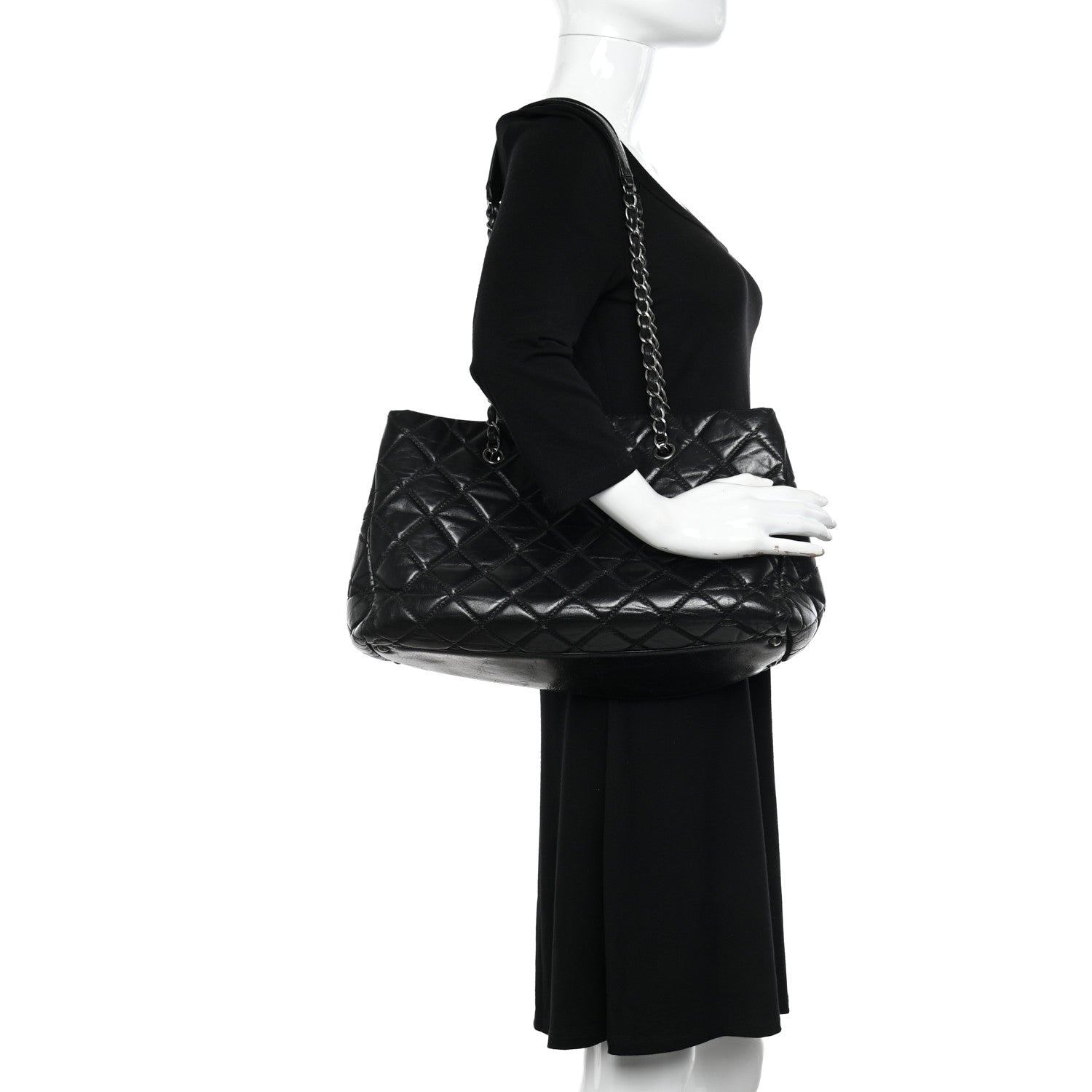 Chanel Calfskin Quilted Medium Coco Soft Tote Black 2 of 11