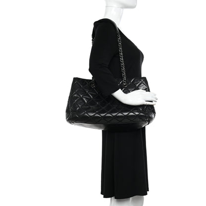 Chanel Calfskin Quilted Medium Coco Soft Tote Black 2 of 11