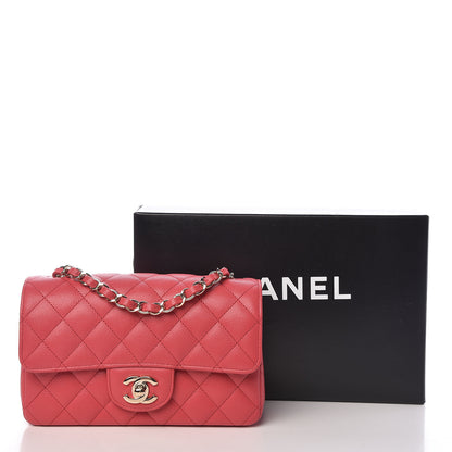 Chanel Caviar Quilted Mini Rectangular Flap Dark Pink 10 of 10