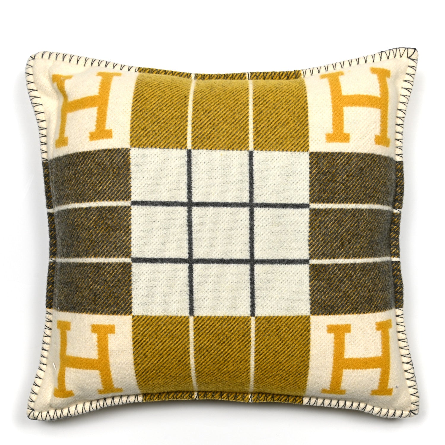 Hermes Wool Cashmere Avalon III Pillow PM Gris Soleil 2 of 3
