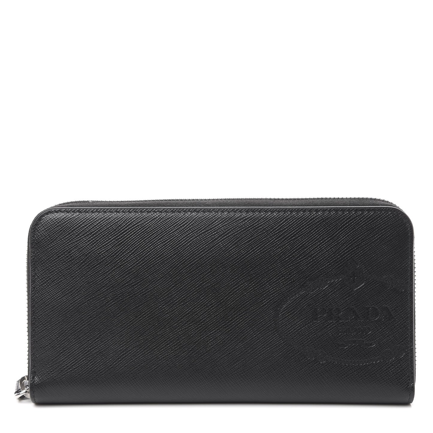 Saffiano Logo Zip Around Wallet Black