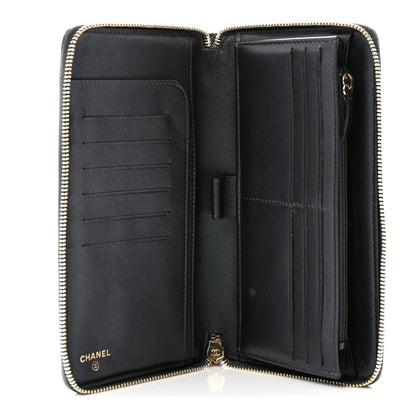 Chanel Iridescent Caviar Quilted Large Zip Around Organizer Wallet Black 5 of 12